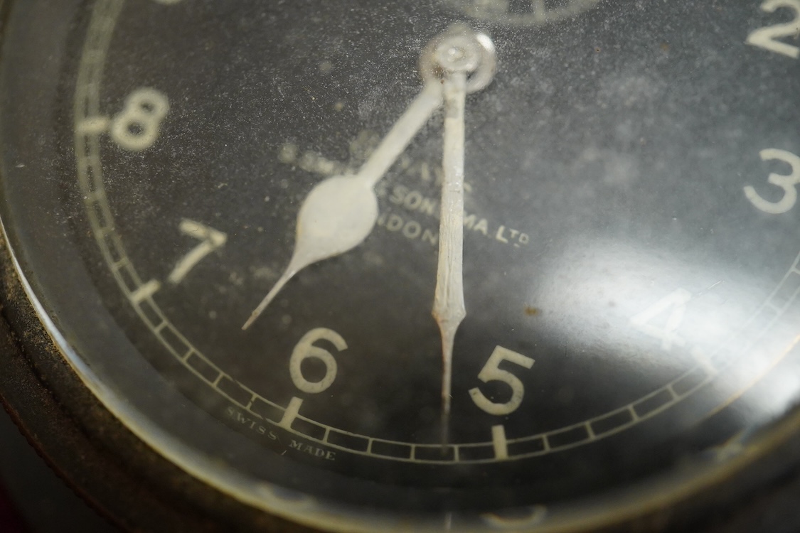 A Smiths 8 Day military aircraft clock, 8cm diameter